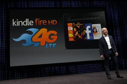 Bezos present&oacute; la tableta Fire HD 4G.