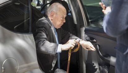 Jordi Pujol, hace unos días, llegando a su casa.