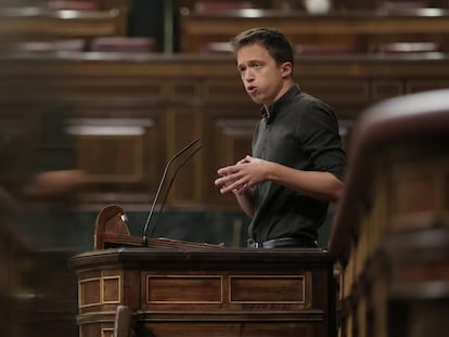 El líder de Más País, Íñigo Errejón, en una sesión plenaria de la Cámara Baja.