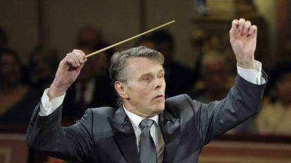 Mariss Jansons, en 2012, durante el Concierto de Año Nuevo en Viena.