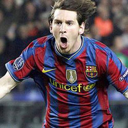 Messi, celebrando un gol