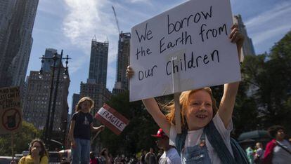 Manifestación contra el cambio climático hace unas semanas en Nueva York.