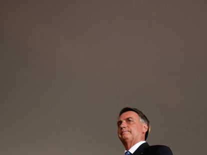 Jair Bolsonaro durante una conferencia de prensa en la residencia presidencial el 1 de noviembre.