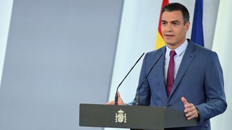 Pedro Sánchez valora los cambios en el Gobierno durante la rueda de prensa del sábado en La Moncloa.