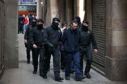 El catalán Baby White, cuando fue detenido el 11 de marzo.