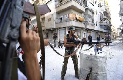 Posición rebelde en Alepo.