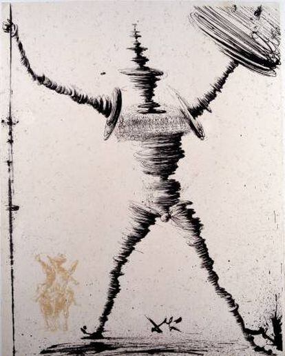 Ilustración de Salvador Dalí para 'Don Quijote' (1945).