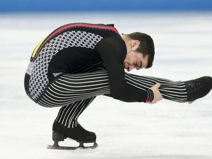 Javier Fernandez, durante su programa corto. 