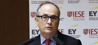 El subgobernador del Banco de España, Fernando Restoy, durante su intervención en la apertura del XII Encuentro del Sector Bancario que se celebra hoy en Madrid.
