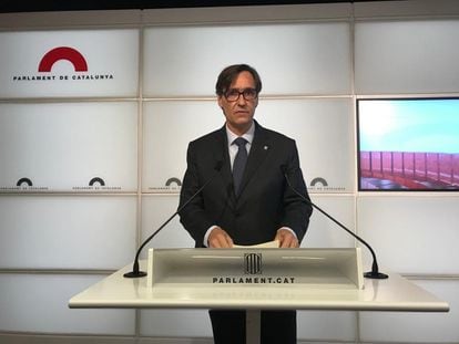 El líder del PSC, Salvador Illa, este miércoles en el parlamento de Cataluña