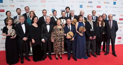 Los ganadores de los premios Forqué, al acabar la ceremonia.
