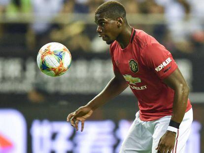 Pogba, durante un partido con el Manchester United.