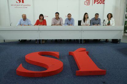 Sede del PSOE en la calle Ferraz de Madrid. Reunion de la Ejecutiva Federal.