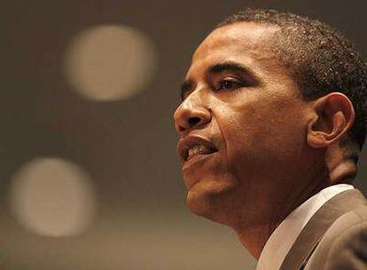 El senador demócrata Barack Obama, en una conferencia el pasado domingo en Miami.