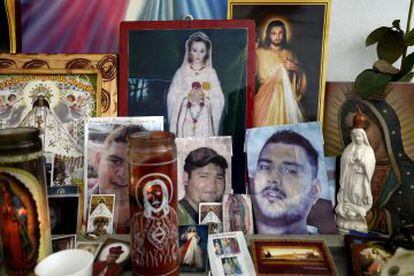Altar por los desaparecidos en Tierra Blanca.
