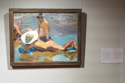 El óleo 'Niños en la playa', pintado por Sorolla en 1908, en la Hispanic Society de Nueva York