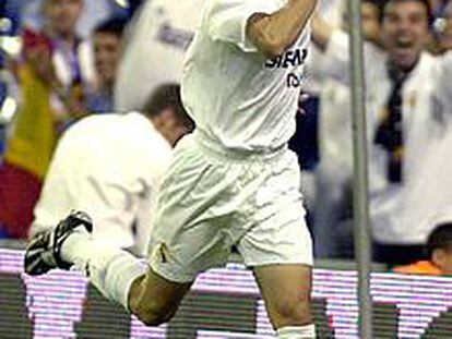 Portillo, tras marcar el segundo gol del Madrid ante el Liverpool en el Torneo del Centenario.