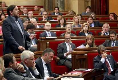 Sesión de control ayer en el Parlament.