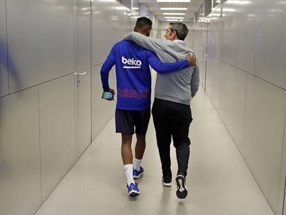 Valverde se despide de Ansu Fati en la ciudad deportiva del Barça. En vídeo, el análisis de Ramon Besa: ¿qué aportará Setién al Barça?