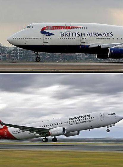 Aviones de las dos compañías inmersas en este proceso de fusión.- British asegura que esto no perjudica su operación con la española Iberia