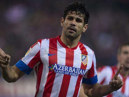 Diego Costa celebra un gol ante el Austria de Viena.