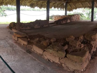 Restos de la casa americana de Cristóbal Colón en La Isabela.