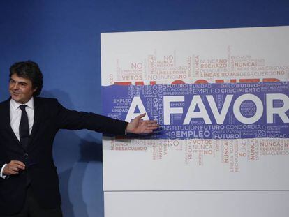 El popular Jorge Moragas, durante la presentación del plan de campaña electoral del Partido Popular