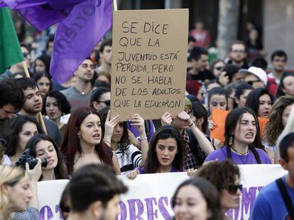 Manifestaci&oacute;n de estudiantes en Valencia. 