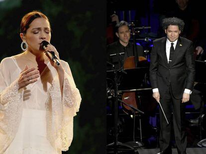 Natalia Lafourcade y Gustavo Dudamel.