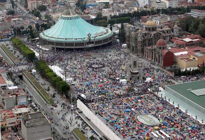 Imagen de archivo de la llegada de peregrinos a la Basílica de Guadalupe.