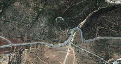 Una imagen, sacada de Google Earth, de la zona donde se halla el monumento. 