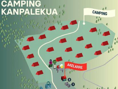 Zona de acampada del Bilbao BBK Live 2019 (Pincha en la imagen para ver el plano completo)