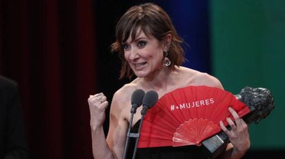 Nathalie Poza, ganadora del Goya 2018 a la mejor actriz protagonista, en un momento de la gala.