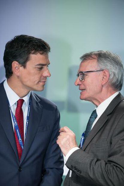 Sánchez, con Antón Costas, presidente del Círculo de Economía.