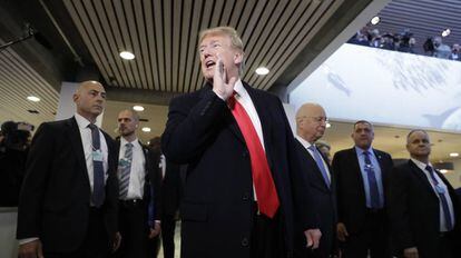 Donald Trump a su llegada al World Economic Forum en Davos. 
