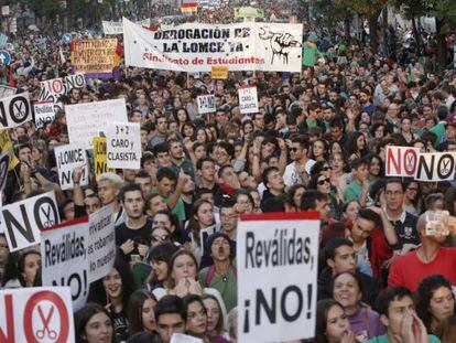 La manifestaci&oacute;n contra las rev&aacute;lidas en Madrid. 