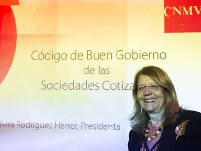Elvira Rodríguez, presidenta de la CNMV, este martes.