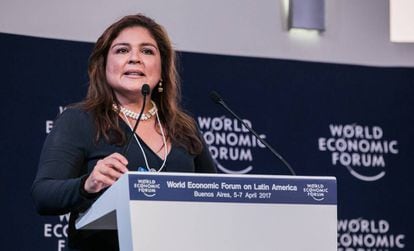 Marisol Argueta, directora para Am&eacute;rica Latina del Foro Econ&oacute;mico Mundial, en Buenos Aires, en abril. 