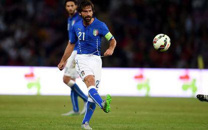 Pirlo, con la selección italiana durante el partido contra Croacia