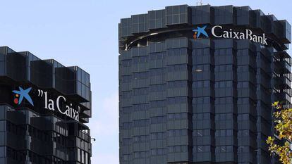 Las sedes de La Caixa y CaixaBank en la avenida Diagonal de Barcelona.