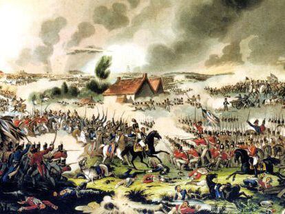 &#039;La batalla de Waterloo, 18 de junio de 1815&rsquo;, pintura de R. Reeve.