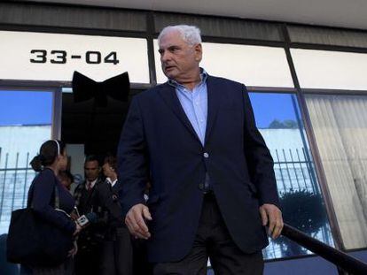 El expresidente de Panam&aacute; Ricardo Martinelli a su llegada al Parlamento Centroamericano.