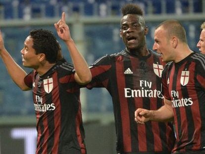Jugadores del Milan celebran un gol la pasada jornada en G&eacute;nova.