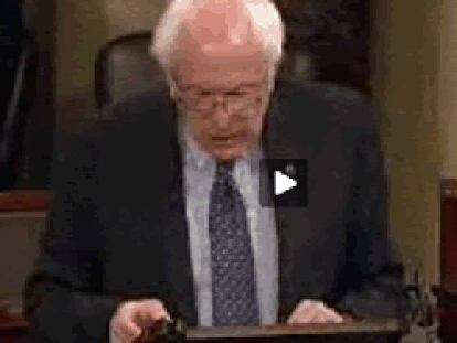 Bernie Sanders en el streaming recogido por Huffingtonpost.com