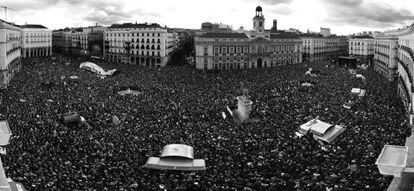 Marcha por el centro de Madrid organizada por Podemos en 2015.