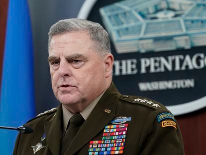 El general Mark Milley en la rueda de prensa de este miércoles en el Pentágono