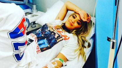 Rita Ora en el hospital. 