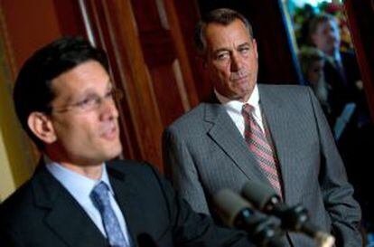 Los representantes del Partido Republicano en en Congreso, Eric Cantor y John Boehner.