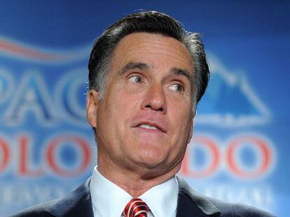 Mitt Romney durante su intervenci&oacute;n en el debate presidencial en Denver.