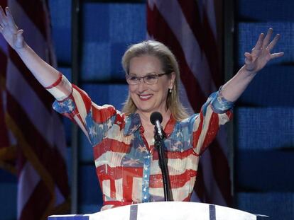 La actriz Meryl Streep, el pasado martes en la convención demócrata celebrada celebrada en Filadelfia.